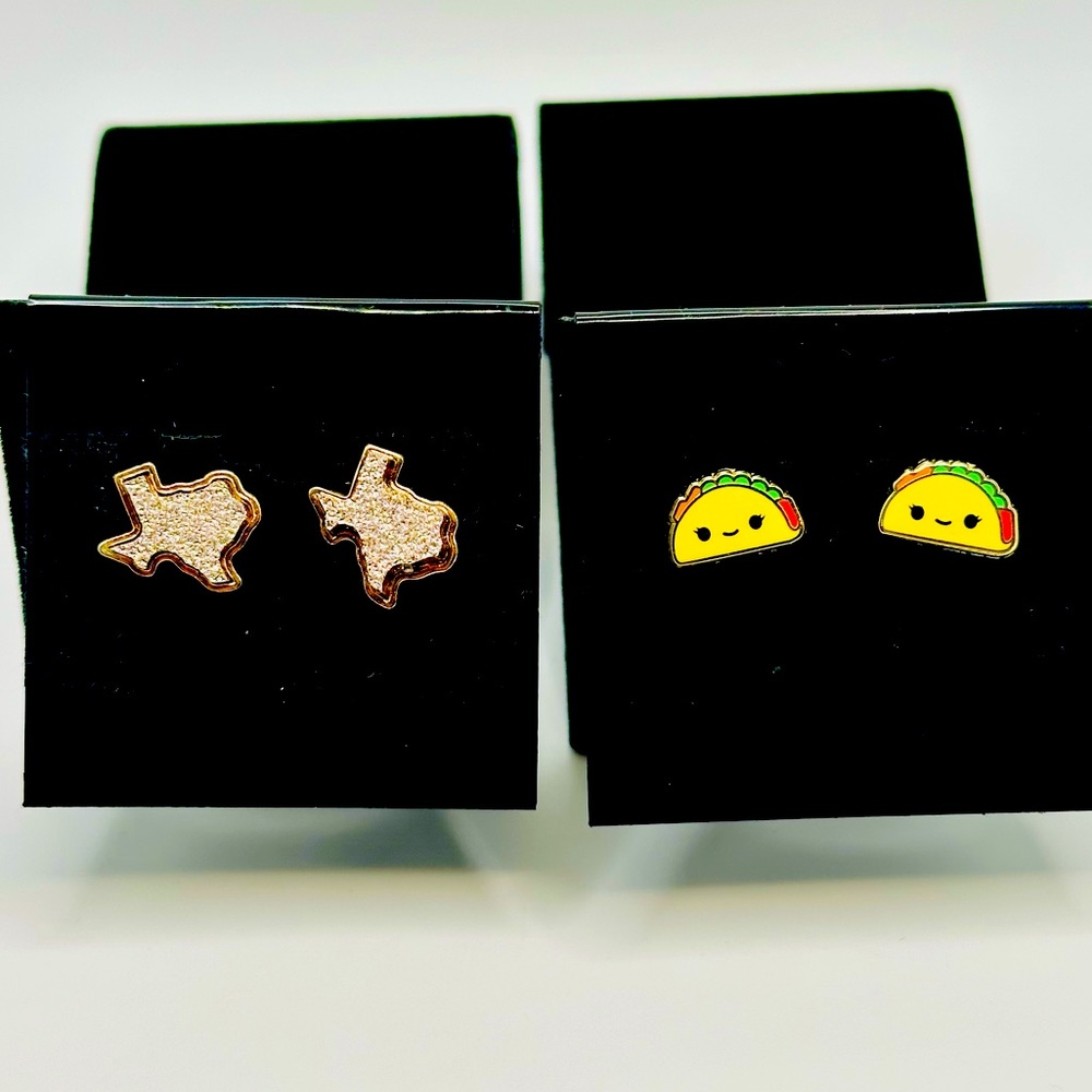Texas & Tacos Stud Earrings- 2 pack set